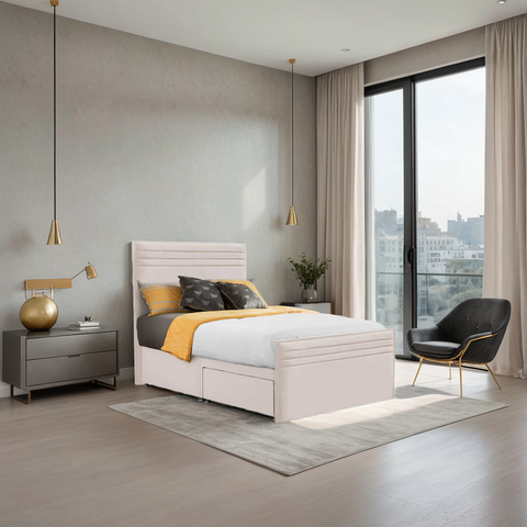 Style Chic Hybrid Fabric Bed 2 Drawer