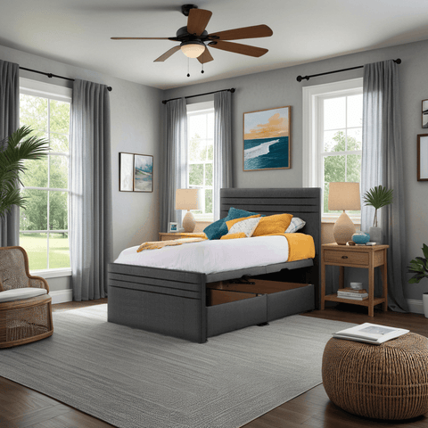 Style Chic Hybrid Fabric Bed Side Ottoman