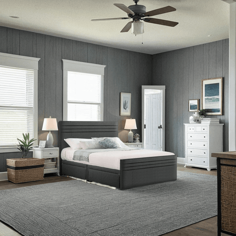 Style Chic Hybrid Fabric Bed 4 Drawer