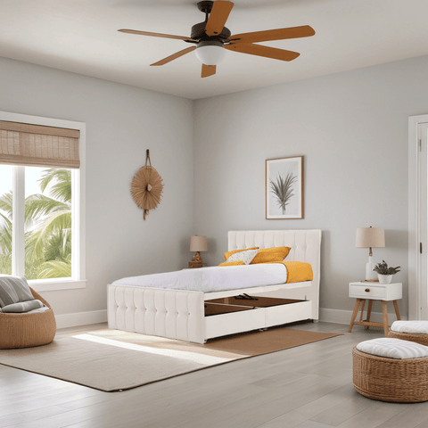 Style Sparkle Hybrid Fabric Bed Side Ottoman